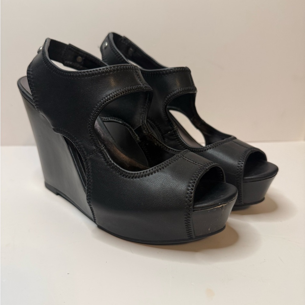 Simply Vera Vera Wang Black Platform Wedge 4.5” Heels Size 7